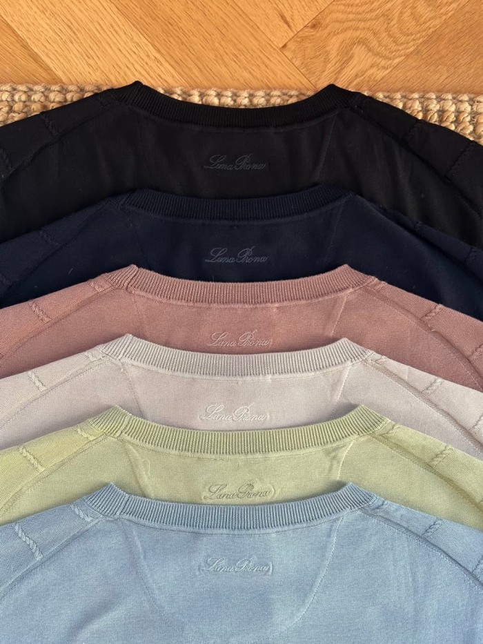 1:1 quality version Vertical Stripe Crew Neck Knit Tee 6 colors 29111178