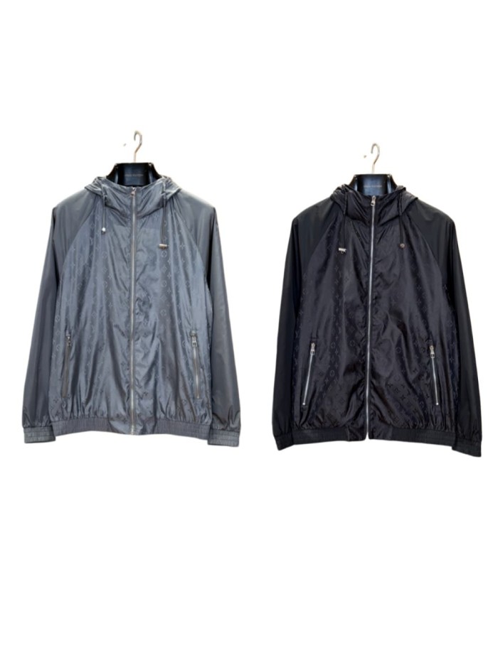 1:1 quality version Nylon Allover Jacquard Hidden Print Drawstring Hooded Jacket 2 colors 29115024