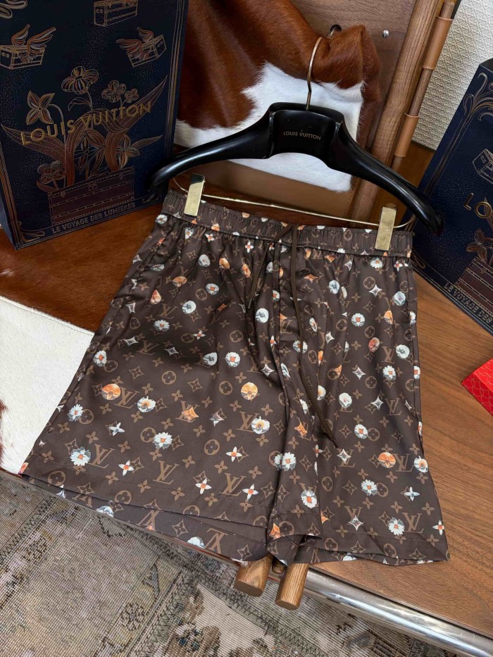 1:1 quality version Nylon Floral Allover Print Drawstring Casual Shorts 2 colors 29114530