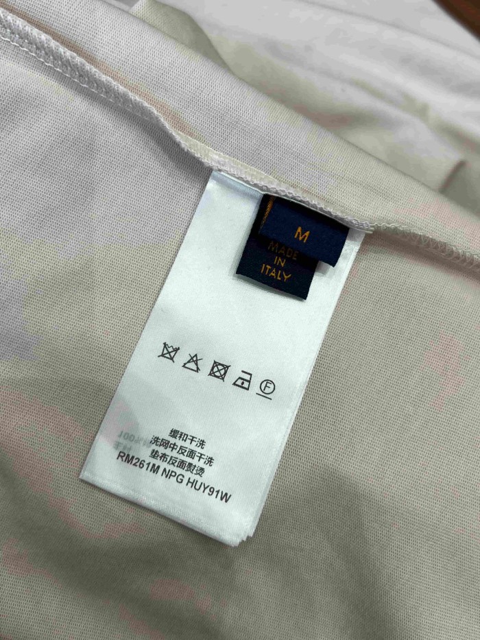 1:1 quality version Heavyweight Combed Cotton Letter Embroidery Crew Neck T-Shirt 29115007