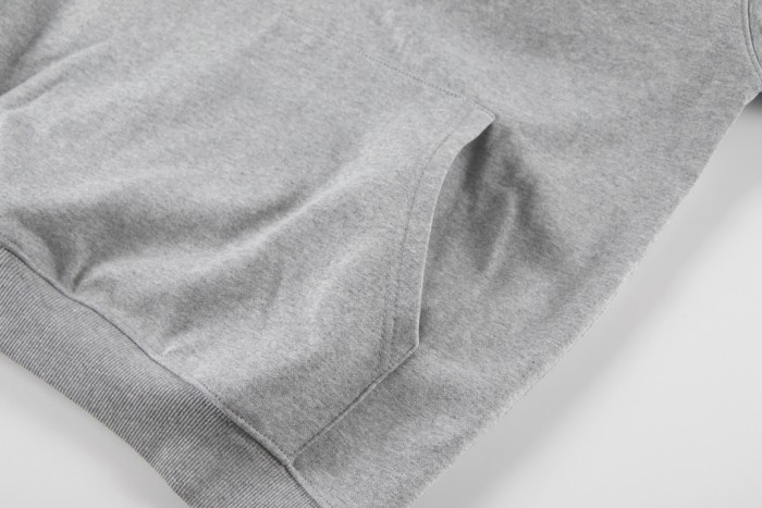 Metal Logo On Chest Solid Color Hoodie 5 colors 29115035