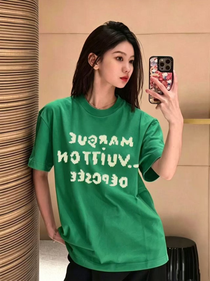 1:1 quality version Thick Thread Granular Embroidery Crew Neck Short Sleeve T-Shirt 2 colors 29114539