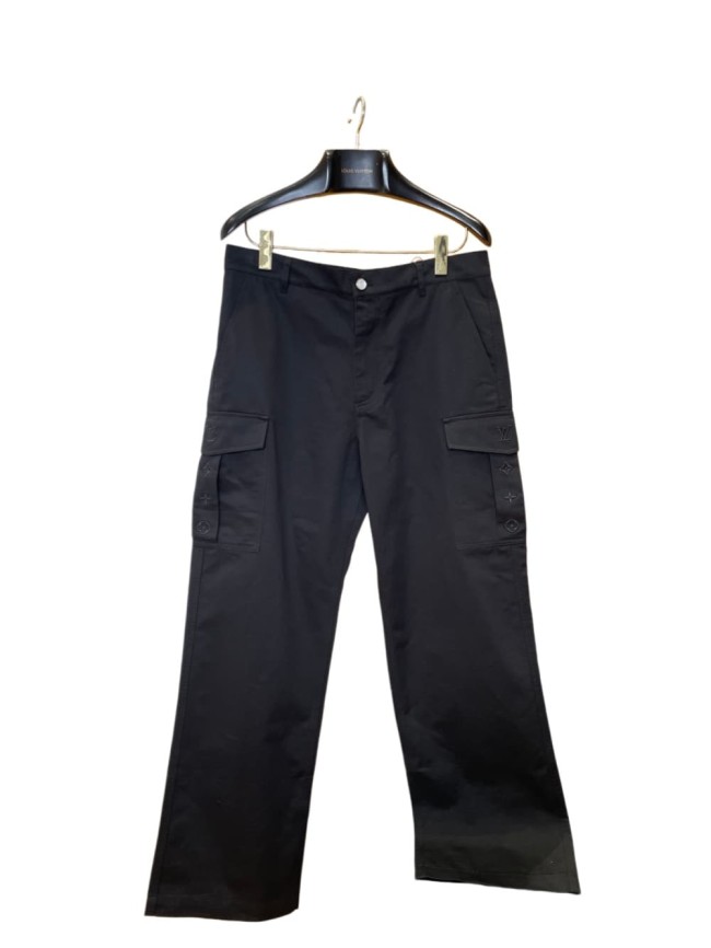 1:1 quality version Embossed Logo & Metal Snap Buttons Cargo Loose Straight Leg Casual Pants 29114776