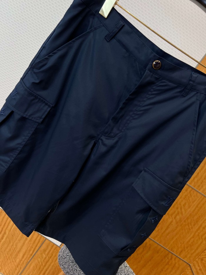 1:1 quality version Cotton Nylon Blend Embroidered Multi-Pocket Cargo Shorts 3 colors 29114996