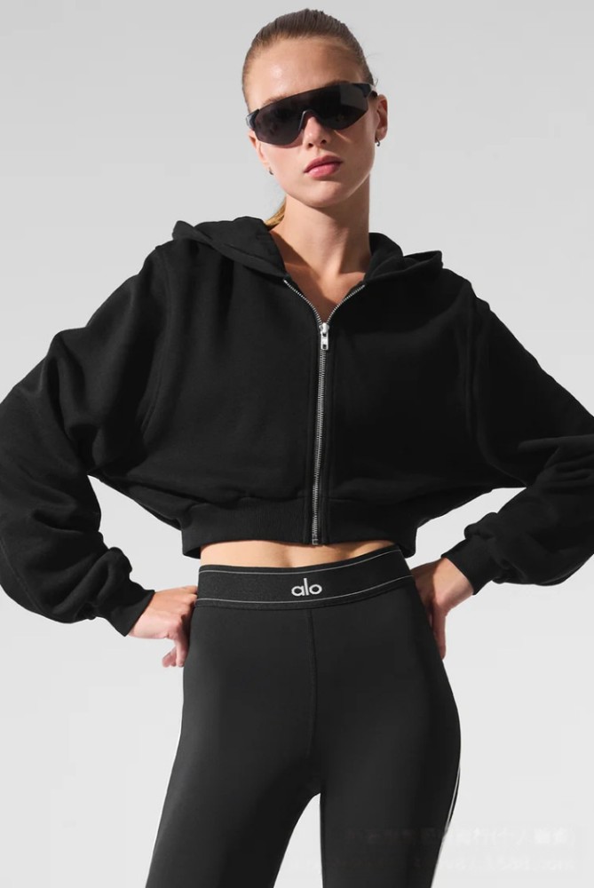 Loose Sports Cropped Zip-Up Hoodie 3 colors 29115034