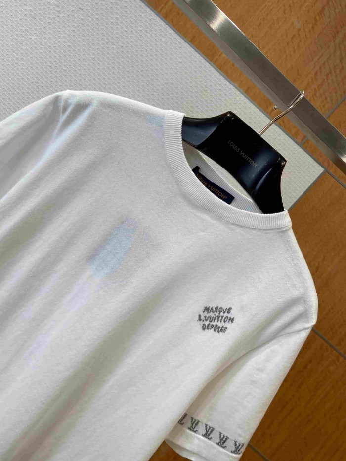 1:1 quality version Combed Cotton Jacquard Logo Webbing Short Sleeve T-shirt 2 colors 29114945