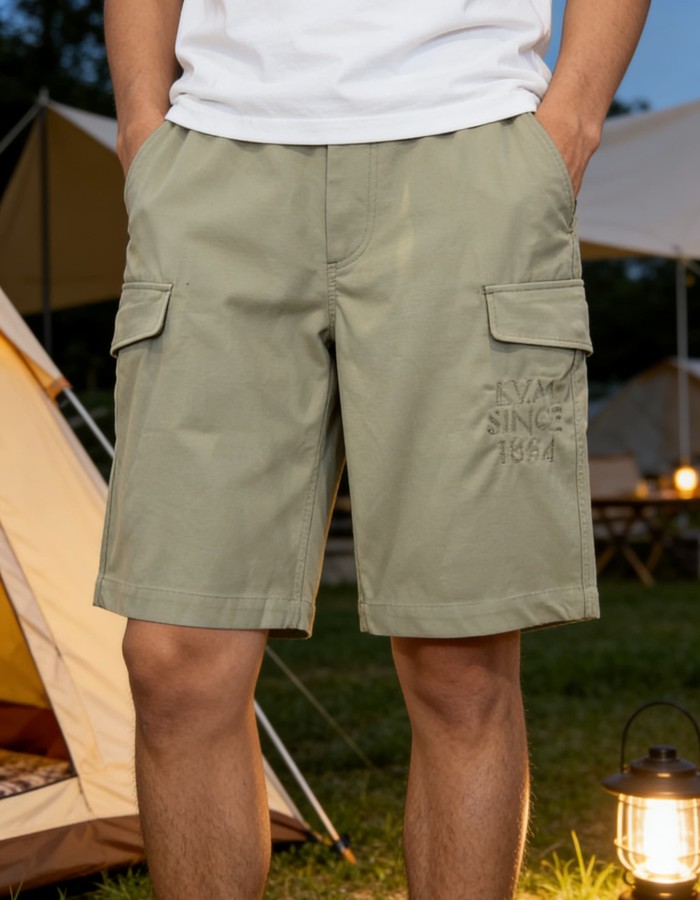 1:1 quality version Heavyweight Cotton Blend Embroidered Pocket Cargo Shorts 2 colors 29114961
