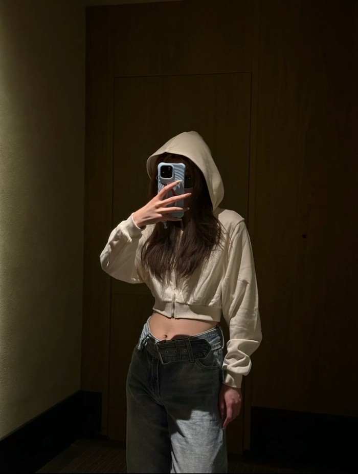 Loose Sports Cropped Zip-Up Hoodie 3 colors 29115034