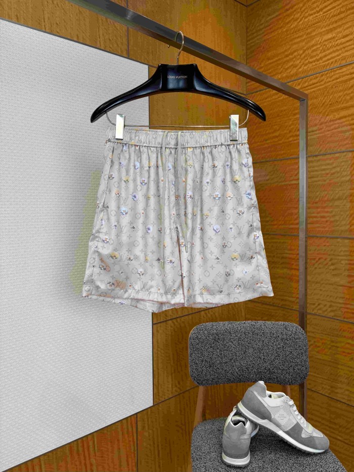 1:1 quality version Nylon Floral Allover Print Drawstring Casual Shorts 2 colors 29114530