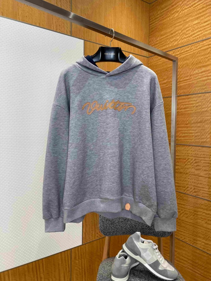 1:1 quality version Heavyweight Fleece Cotton Blend Embroidered Leather Patch Hoodie 29115114