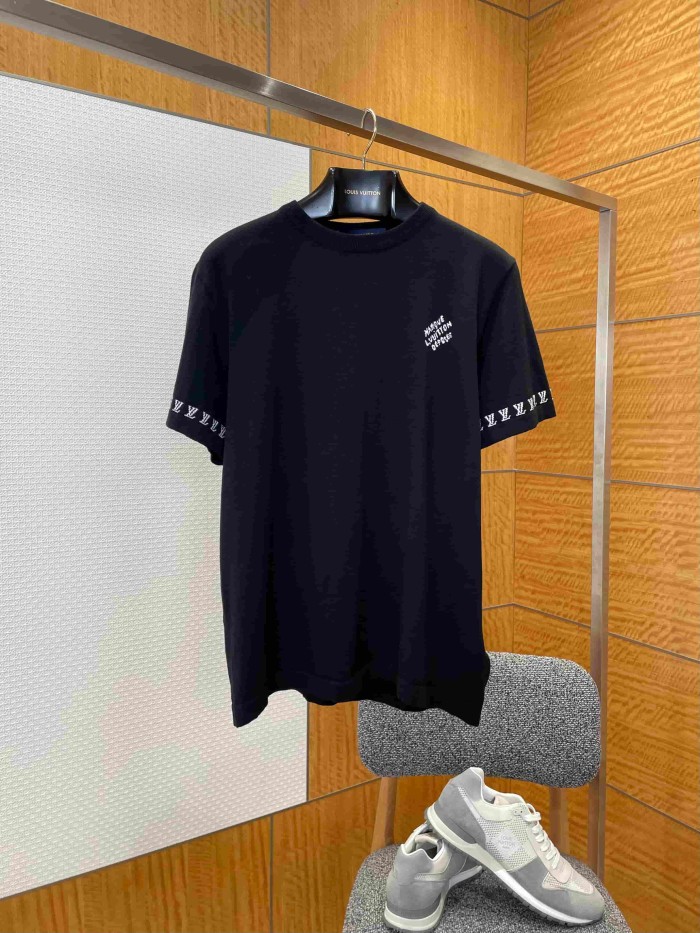 1:1 quality version Combed Cotton Jacquard Logo Webbing Short Sleeve T-shirt 2 colors 29114945