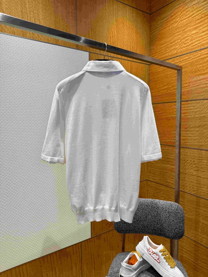 1:1 quality version Simple Letter Embroidery Button Down Collar Polo Shirt 2 colors 29114939