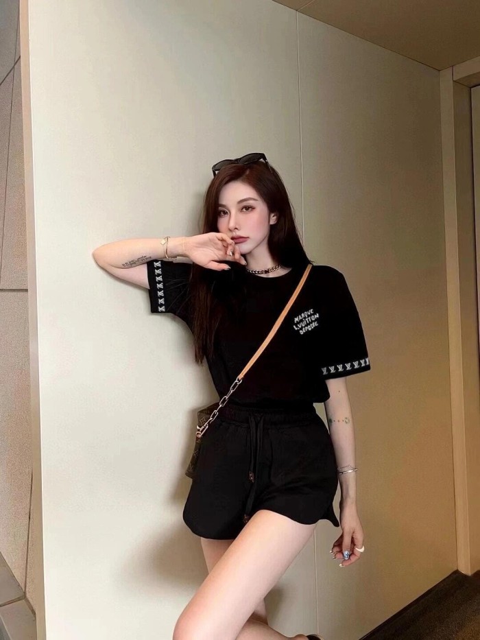 1:1 quality version Combed Cotton Jacquard Logo Webbing Short Sleeve T-shirt 2 colors 29114945