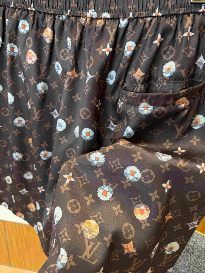 1:1 quality version Nylon Floral Allover Print Drawstring Casual Shorts 2 colors 29114530