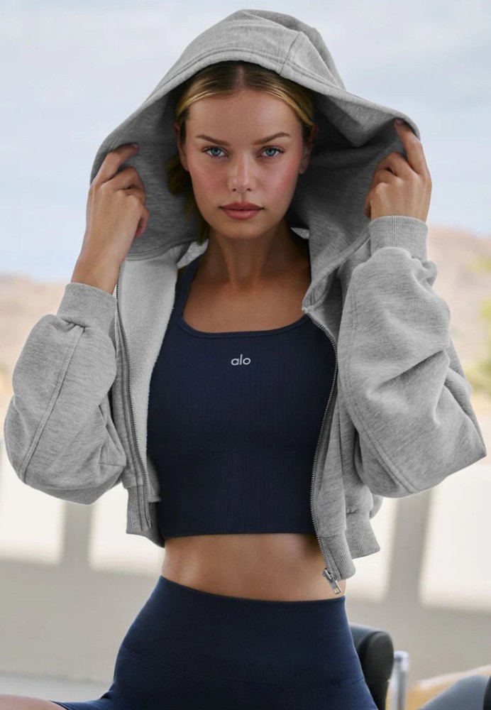 Loose Sports Cropped Zip-Up Hoodie 3 colors 29115034