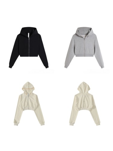 Loose Sports Cropped Zip-Up Hoodie 3 colors 29115034