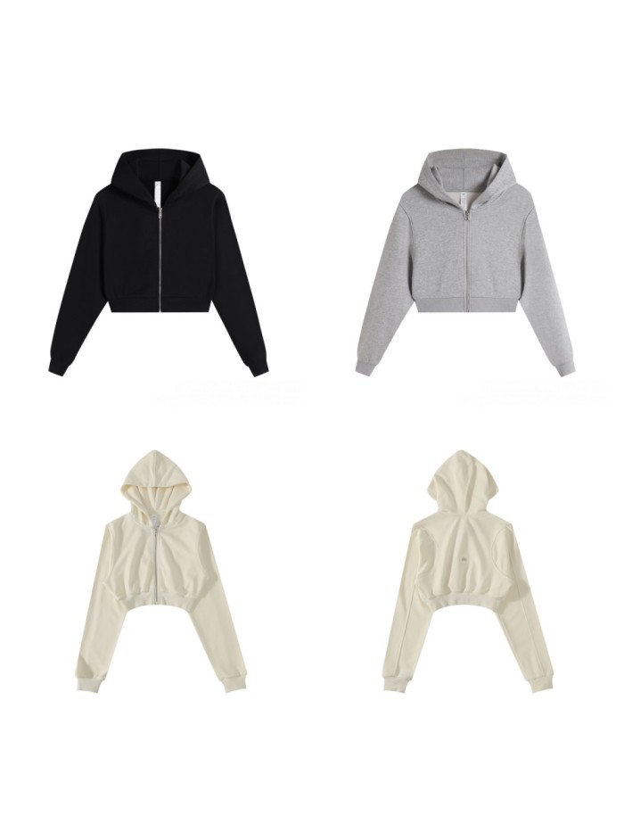 Loose Sports Cropped Zip-Up Hoodie 3 colors 29115034