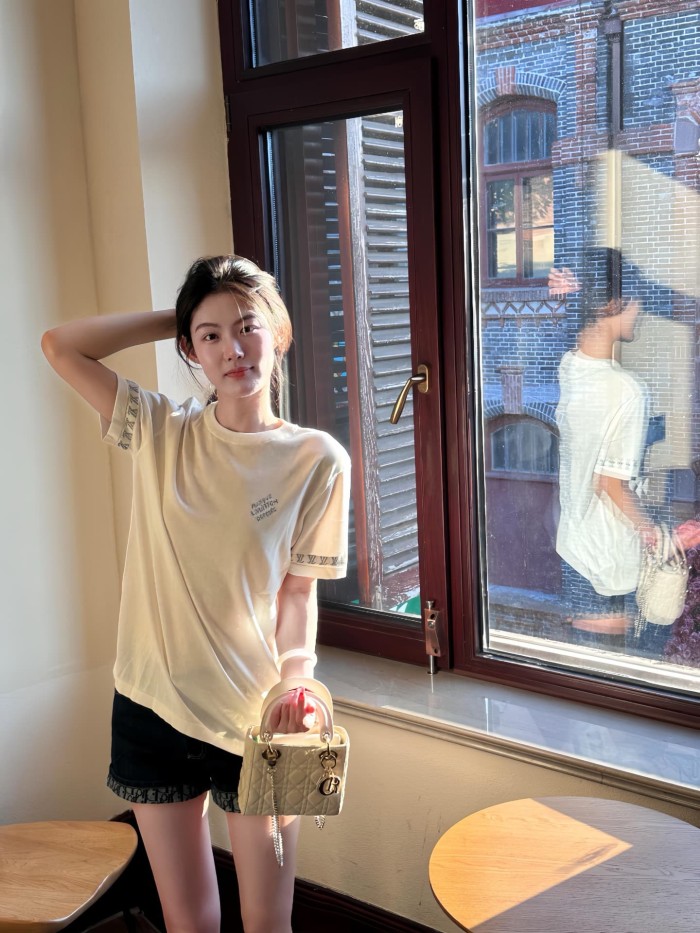 1:1 quality version Combed Cotton Jacquard Logo Webbing Short Sleeve T-shirt 2 colors 29114945