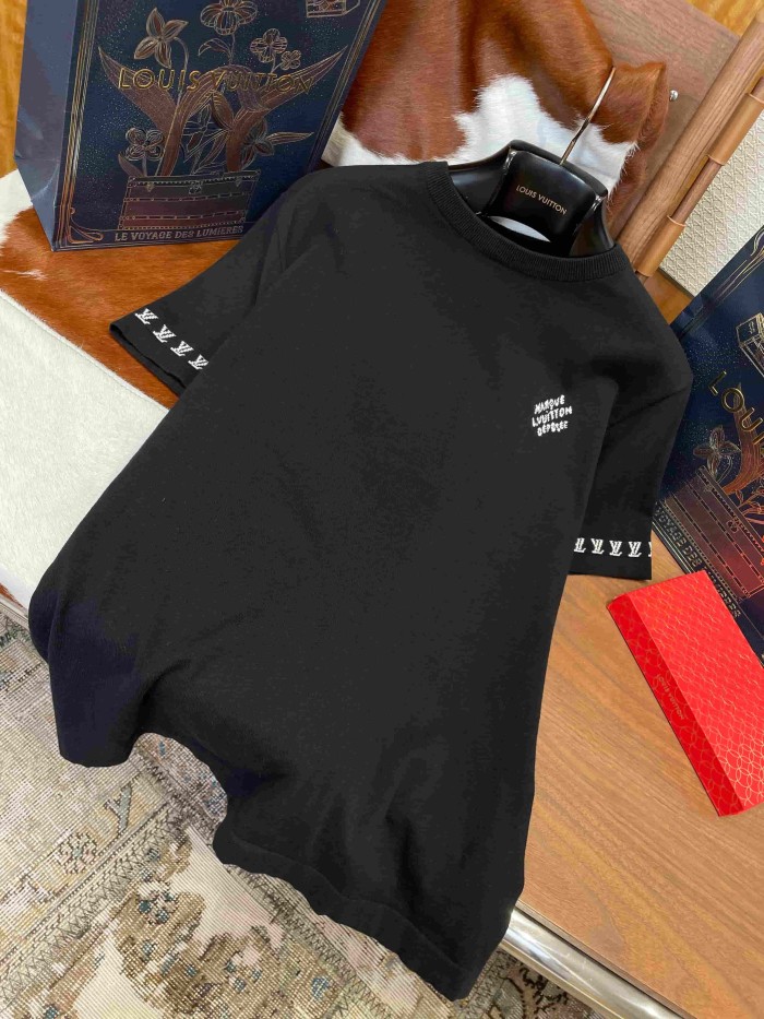 1:1 quality version Combed Cotton Jacquard Logo Webbing Short Sleeve T-shirt 2 colors 29114945