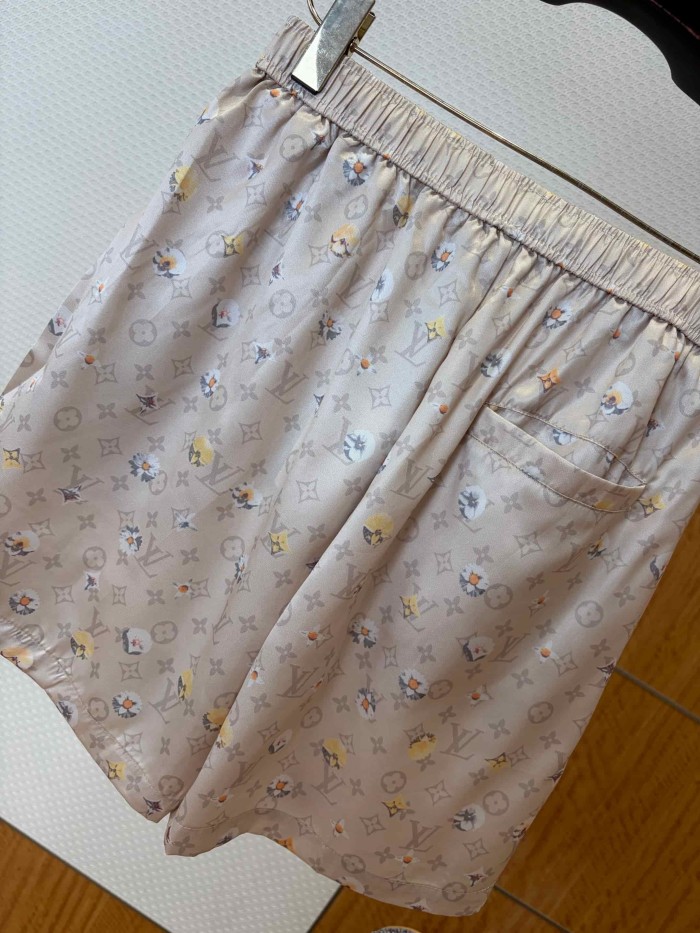 1:1 quality version Nylon Floral Allover Print Drawstring Casual Shorts 2 colors 29114530