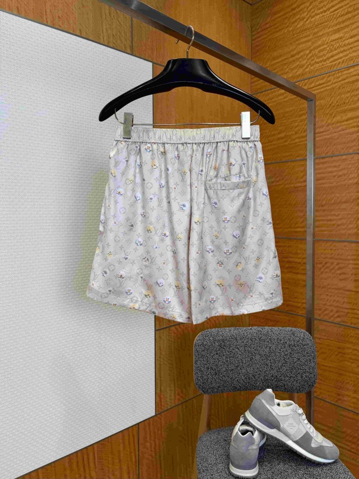 1:1 quality version Nylon Floral Allover Print Drawstring Casual Shorts 2 colors 29114530