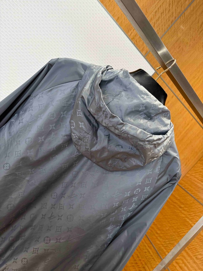 1:1 quality version Nylon Allover Jacquard Hidden Print Drawstring Hooded Jacket 2 colors 29115024