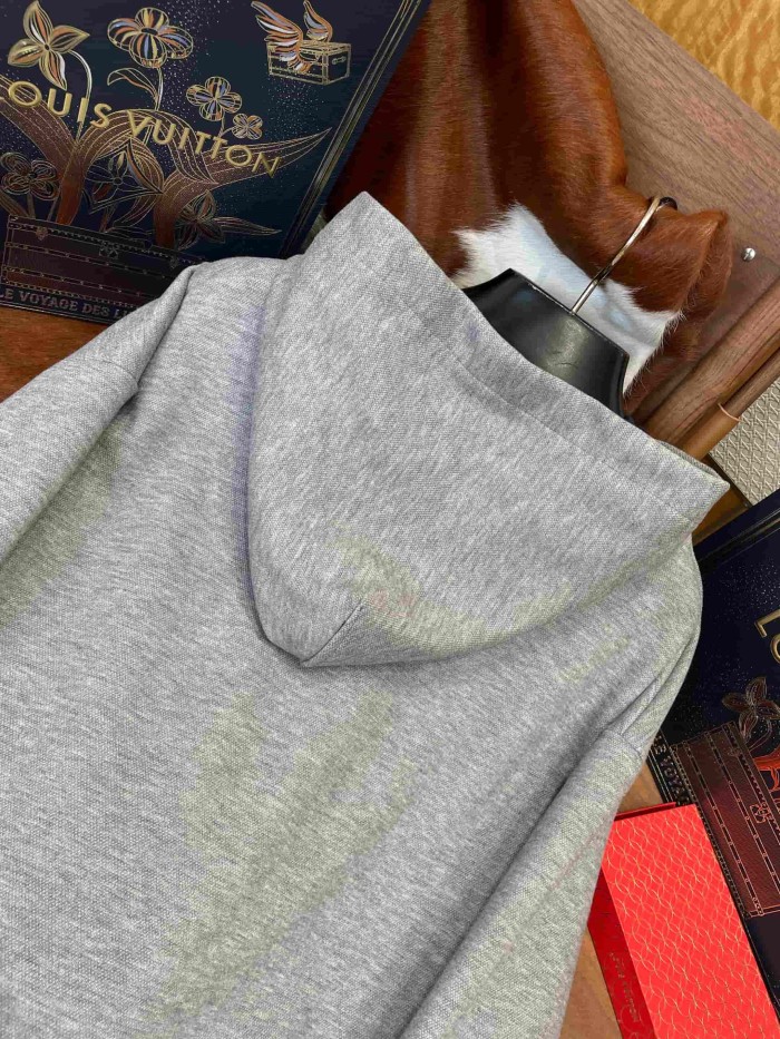 1:1 quality version Heavyweight Fleece Cotton Blend Embroidered Leather Patch Hoodie 29115114