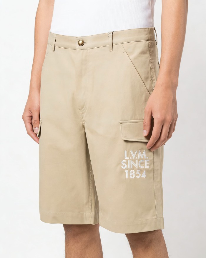 1:1 quality version Heavyweight Cotton Blend Embroidered Pocket Cargo Shorts 2 colors 29114961