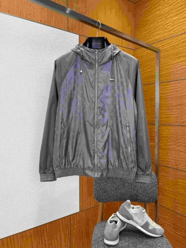 1:1 quality version Nylon Allover Jacquard Hidden Print Drawstring Hooded Jacket 2 colors 29115024