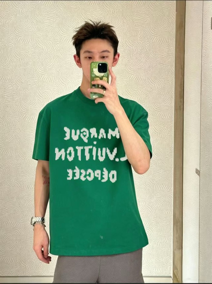 1:1 quality version Thick Thread Granular Embroidery Crew Neck Short Sleeve T-Shirt 2 colors 29114539