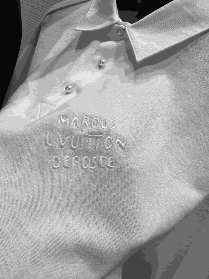 1:1 quality version Simple Letter Embroidery Button Down Collar Polo Shirt 2 colors 29114939