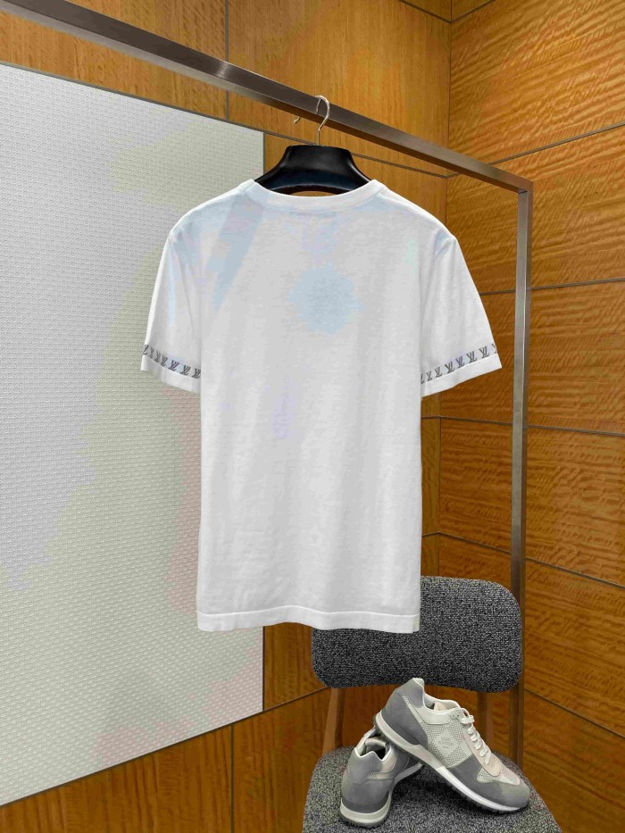 1:1 quality version Combed Cotton Jacquard Logo Webbing Short Sleeve T-shirt 2 colors 29114945