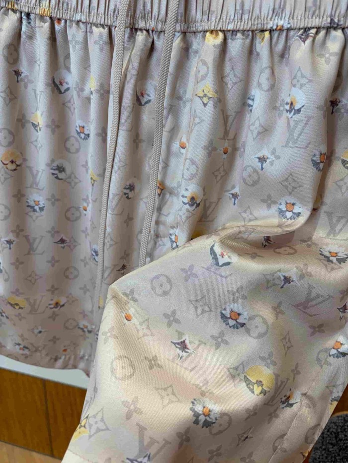 1:1 quality version Nylon Floral Allover Print Drawstring Casual Shorts 2 colors 29114530