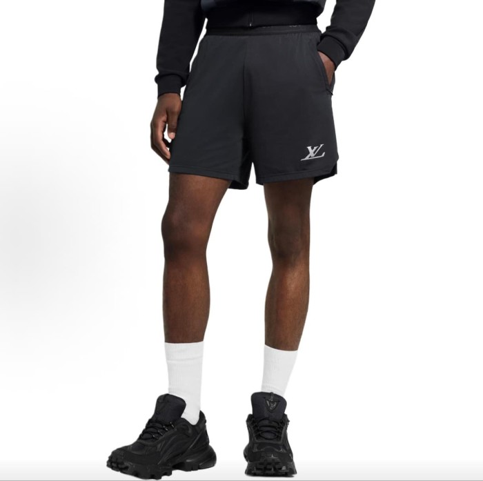 1:1 quality version Embossed Logo High Stretch Quick Dry Double Layer Sports Shorts 29114765