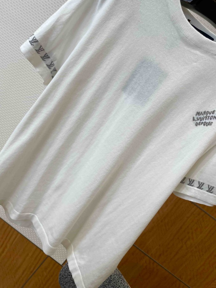1:1 quality version Combed Cotton Jacquard Logo Webbing Short Sleeve T-shirt 2 colors 29114945