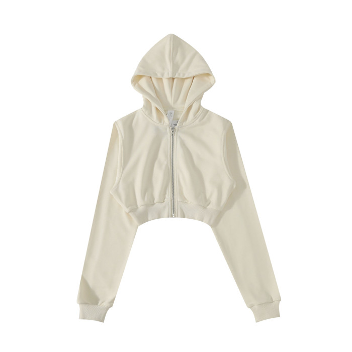 Loose Sports Cropped Zip-Up Hoodie 3 colors 29115034
