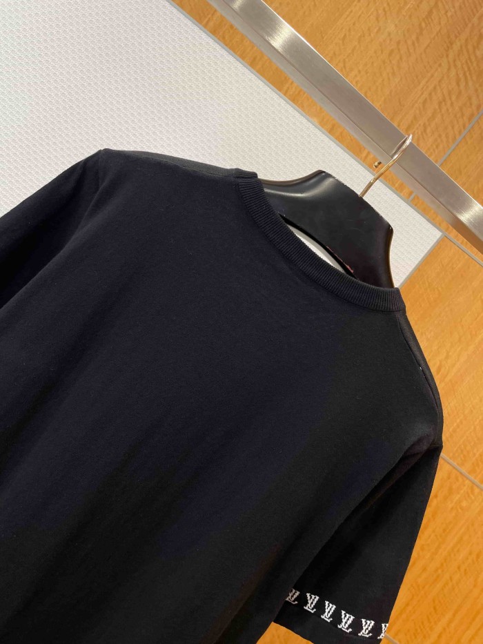 1:1 quality version Combed Cotton Jacquard Logo Webbing Short Sleeve T-shirt 2 colors 29114945