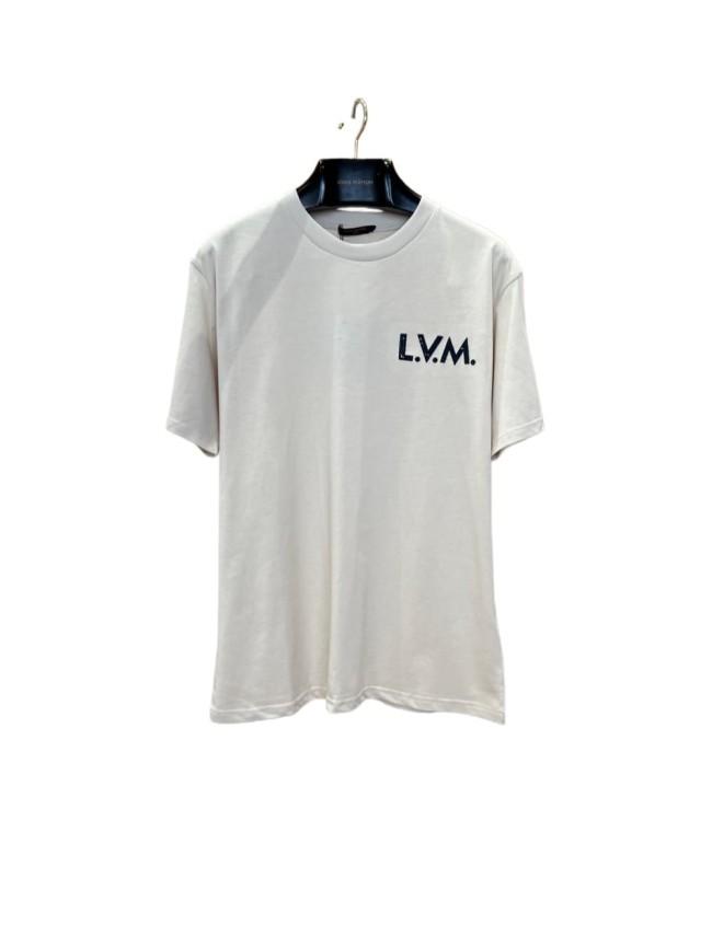 1:1 quality version Heavyweight Combed Cotton Letter Embroidery Crew Neck T-Shirt 29115007