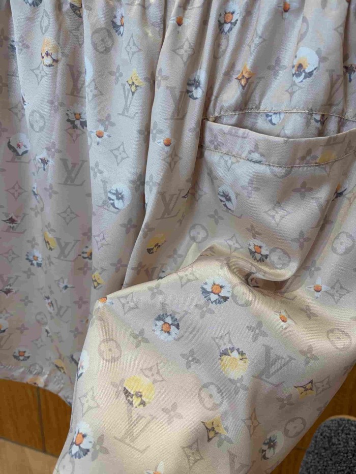 1:1 quality version Nylon Floral Allover Print Drawstring Casual Shorts 2 colors 29114530