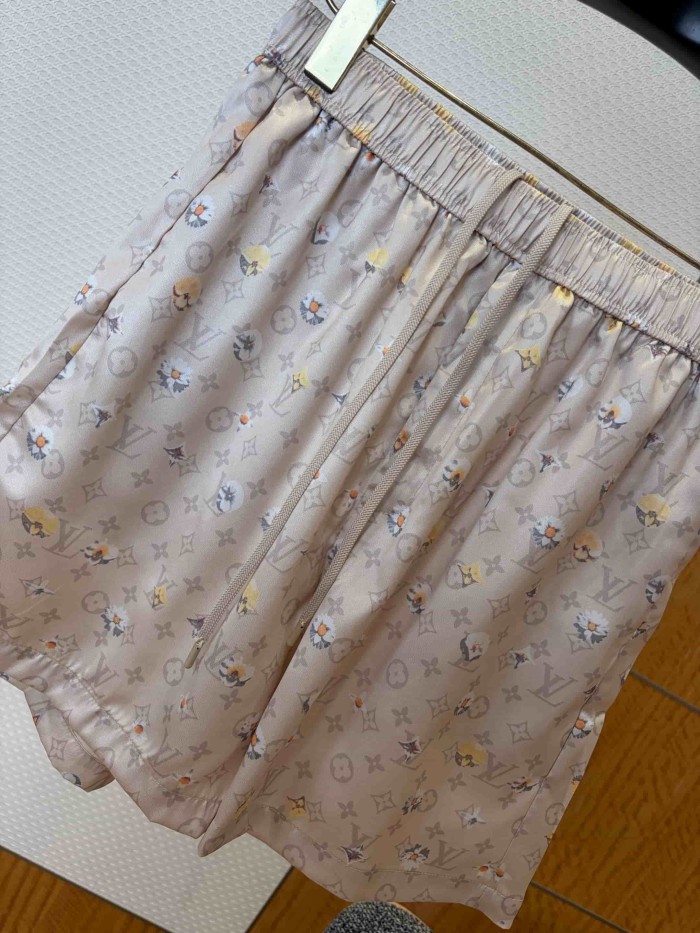 1:1 quality version Nylon Floral Allover Print Drawstring Casual Shorts 2 colors 29114530