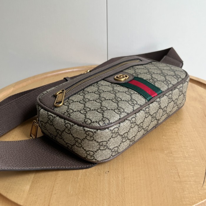 GG Supreme Pattern Zip Waist Bag Unisex Crossbody Chest Bag 29116352