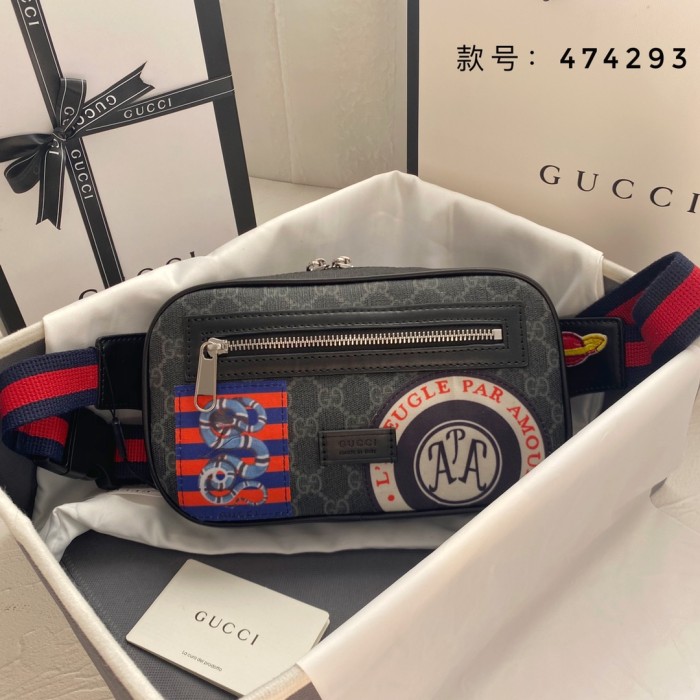 GG Supreme Snake Patch Belt Bag Pack Crossbody Bag 2 colors 29116484