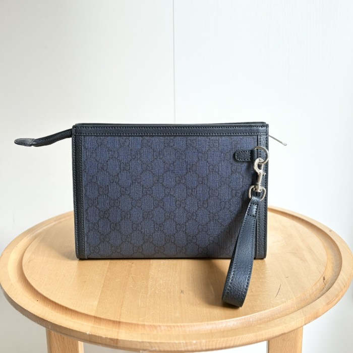 Dark GG Supreme Clutch Bag Men's Travel Dopp Kit Hand Pouch 3 colors 29116462