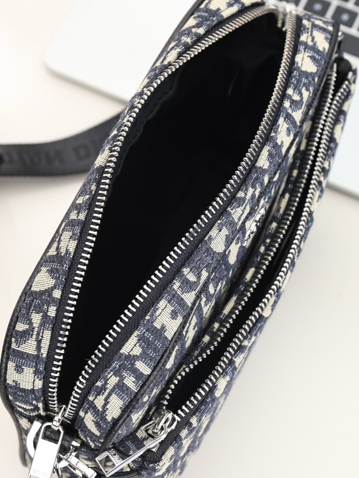 Mens Jacquard Pattern Camera Crossbody 3-in-1 Zipper Saddle Clutch Bag 3 colors 29116535