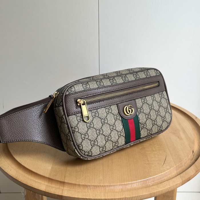 GG Supreme Pattern Zip Waist Bag Unisex Crossbody Chest Bag 29116352