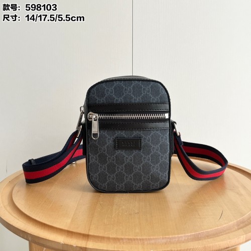 Black GG Supreme Mini Vertical Phone Crossbody Bag 29116474