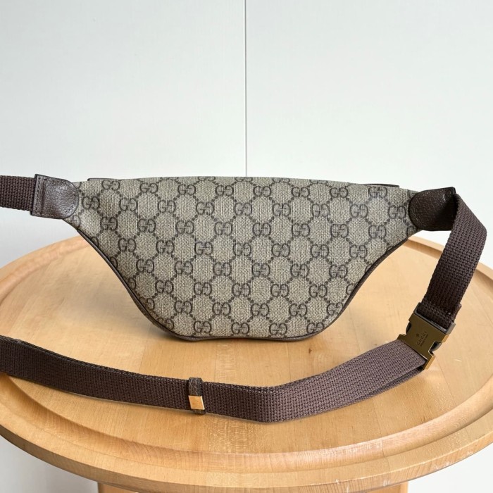 GG Monogram Belt Bag Retro Green-Red Web Detail Zipper Chest Pack 29116343
