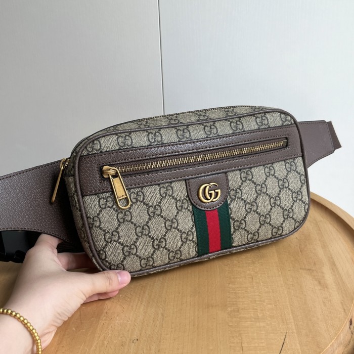 GG Supreme Pattern Zip Waist Bag Unisex Crossbody Chest Bag 29116352