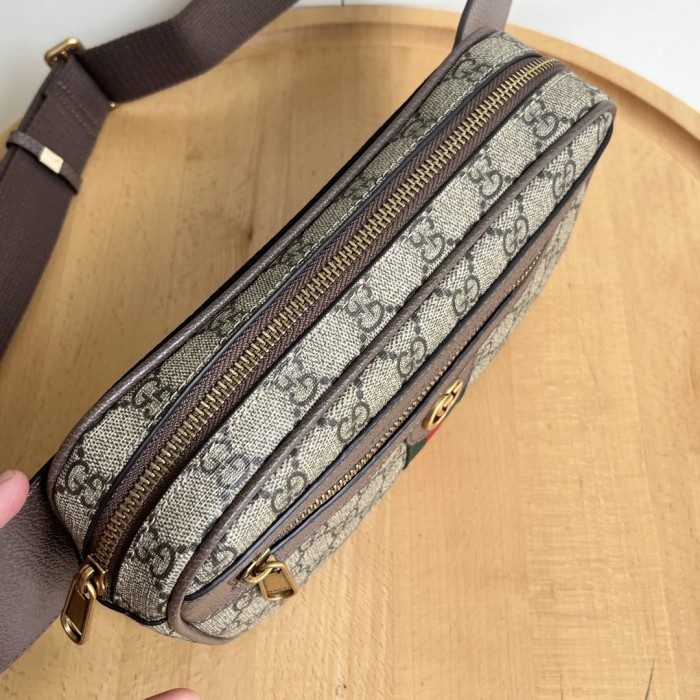 GG Supreme Pattern Zip Waist Bag Unisex Crossbody Chest Bag 29116352