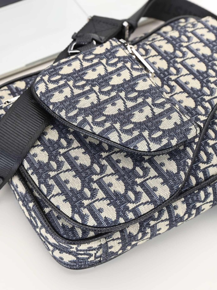 Mens Jacquard Pattern Camera Crossbody 3-in-1 Zipper Saddle Clutch Bag 3 colors 29116535